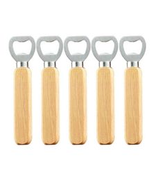 Wine Opener Bartender Bottle Opener Rubber Wood Handheld Wine Beer Soda Glass Cap Bottle Opener for Home Kitchen Bar7278991