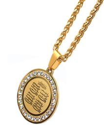 Pendant Necklaces Islam Muslim Quran Four Qul Suras Stainless Steel NecklacePendant9828615