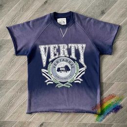 Men's T-Shirts Tie-dye Gradient Purple Vertabrae T Shirt For Men Women High Quty T-shirt Strtwear Tops T Short Slve T240508