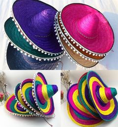 Mexican Party Hat Men Women Wide Brim Straw Kids Adult Outdoor Decorative Colourful Edges Hats Creative Fashion Sombrero 2208086500768