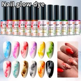 Nail Gel 12 Color 15ml Gloss Solution Ink Bubble Water Polish Gradient Q240507