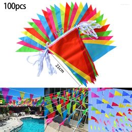 Party Decoration 50M Multicoloured Triangle Flags Bunting Banner Garland For Kindergarten Home Garden Wedding Shop Street Decor