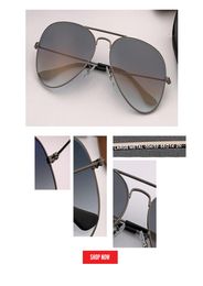 new Classic Brand Aviation glass lenses Gradient sunglasses men women uv400 sun glasses Male 58mm 62mm lens gafas de sol mujer2662553