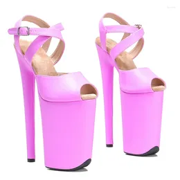 Dress Shoes Leecabe 23CM/9inches Matte PU Upper Small Open Toe High Heels Platform Pole Dance Sandals