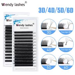 W Shape Lashes 3D4D5D6D Premade Volume Fan Fake Eyelashes Makeup Supplies Wendy High Quality Natural Look Lash 240423