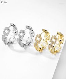 Hoop Huggie Rhinestone Wide Chain Earrings For Women Bold Luxury Designer Jewellery Minimalist WholeHoop2977390