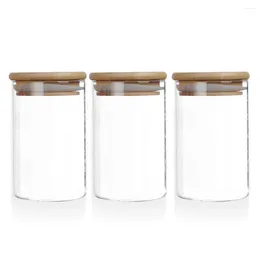 Storage Bottles Bottle Jar Bean Kitchen Of Sugar Glass Sealed Biscuits Container Coffee Dining 3 Pack Jars Food