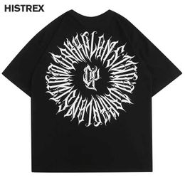 's T-Shirts Y2k Mens Street T-shirt Printed Gothic Letter T-shirt Hip Hop Cotton T-shirt Street Womens Fashion Top Unisex Clothing J240506