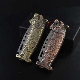 Hot Sell Blue Flame Tiger Double Fire Lighter Novel Knife Windproof Refillable Tiger Torch Lighter