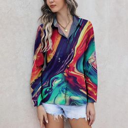 Women's Blouses 2024 Elegant Women Shirts & Fashion Casual Long Sleeve High Quality Art Printing Hirts Summer Loose