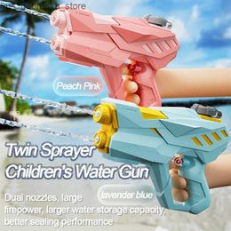 Sand Play Water Fun Childrens Outdoor Double Spray Gun Toys Summer Beach Games Tools Swimming Pool Drifting Q240408