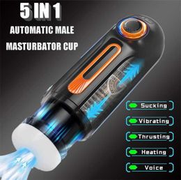 Sex toy massager 5 in 1 Automatic Thrusting Male Masturbators Toys for Men Realistic Vaginal Textured Penis Training Blowjob Sucki3597236