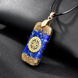 Pendant Necklaces Orgonite Energy EMF Radiation Protection Lapis Lazuli Healing Reiki Natural Stone Chakra Necklace Amulet Resin Jewelry