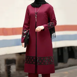 Ethnic Clothing Dubai Abaya Two-Piece Top And Pants Set For Women Arab Dress Middle East Muslim Southeast Asian Clothes