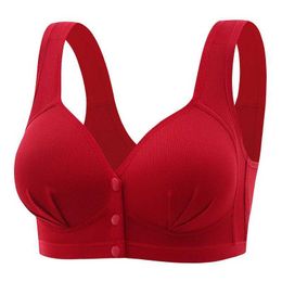 Bras Large size front closure mothers back lingerie thin comfortable and breathable push up bra smooth lingerieL2405
