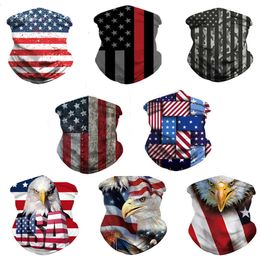 3D US Flag Masks Party Scarf Decoration For Men Women Scarfs Headband Sports Head Scarves Washable Protective Outdoor Face Mask s