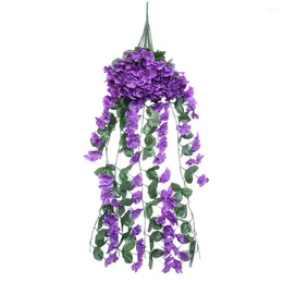 Decorative Flowers Artificial Flower Vine Wall Mounted Hanging Floral Decor Violet Home El Decoration Pink Red