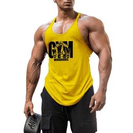 Men's Tank Tops Bodybuilding Stringer Tank Top Men Cotton Gym Clothing Mens Racer Vest Summer Slveless Sportswear Workout Tanktop T240508