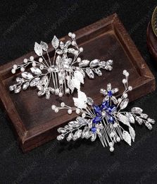Vintage Silver Colour Crystal Floral Bridal Hair Comb Flower Wedding Barrettes Women Wedding Hair Accessories Brides Gift4219155