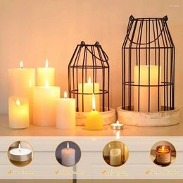 Candle Holders Rustic Wire Metal Cloche Lantern Decorative Vintage Cage Modern Farmhouse Decor For Fireplace Dining Table