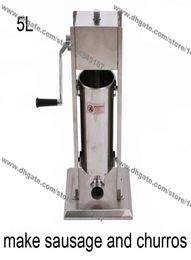 Commercial Use 5L Stainless Steel Hand Crank Vertiacal Sausage Stuffer and Churros Maker Machine6903553