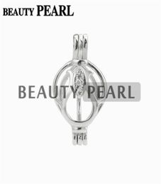 5 Pieces Pearl Cage Pendant Flower Zircon Charm Pick Pearl 925 Sterling Silver Jewellery Pendant Mountings8614344