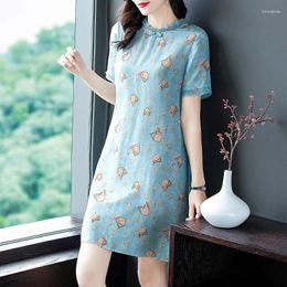Party Dresses Real Mulberry Silk Summer Dress Women Elegant Floral Short For 2024 One-pieces Vestidos Ladies Robe Femme