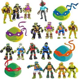 Action Toy Figures Playmates Movie Version Teenages Mutants Ninjas Turtles Leonardo Da Vinci Donatello Action Figure Model Toys Children Gifts T240506