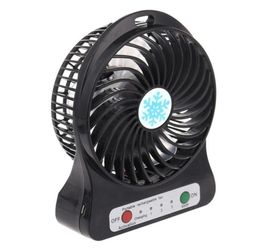 Black Portable Rechargeable Mini Desk USB Fan Air Cooler Operated 18650 Battery Handheld Fan Computer New7779972