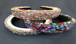 Colourful Baroque Full Crystal Headband For Women Headband Luxury Shiny Padded Diamond Hairband Hair Accessories DHL1109586