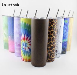 20oz Skinny Tumblers personalised paint transfer mug stainless steel vacuum insulated cup coffee cups with lid8111310