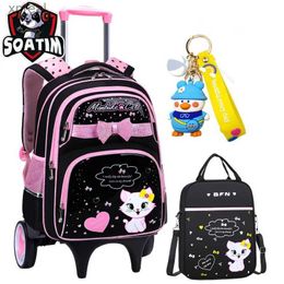 Backpacks Trolley Children School Bags With Wheels Mochilas Kids Backpacks Trolley Luggage Girls school backpack bookbag kids Schoolbags WX