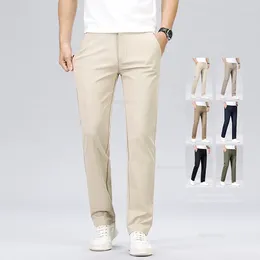 Men's Pants Classic Style Fashion Casual Brand Solid Colour Business Straight ArmyGreen Beige Khaki Anti-wrinkle Trousers