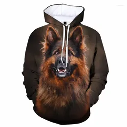 Men's Hoodies German Shepherd Dog Hoodie 3d Printed Animal Graphics Sweatshirt Fashion Harajuku Jacket Coat Oversized Male Clothes