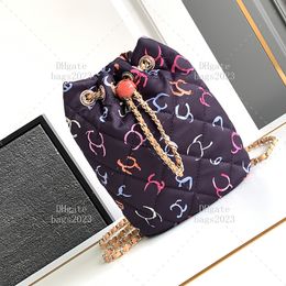 canvas printing backpack designer bags 22 CM Printed fabric Shoulder Bag luxury Chain backpack With box LC447
