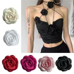 Pendant Necklaces Camellia Brooch Jewellery Accessories Clothing Decorative Breast Flower Corsage Pin Alloy Material For Women Girl