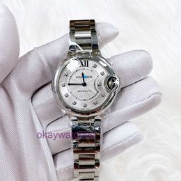 Cartre Luxury Top Designer Automatic Watches Counter 33mm Blue Balloon Series Automatic Mechanical Womens Watch We902074 with Original Box