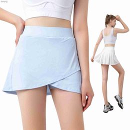 Skirts sports mini skirt anti-glare quick-drying ice running skirt tennis skirt fitness pleated skirt sport skirt Y240508