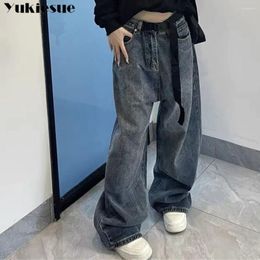 Women's Jeans 2024 Spring Autumn Fashion High Waist TrendWide Leg Pants Women Hip Hop Loose Wide American Casual Harajuku Streetwear