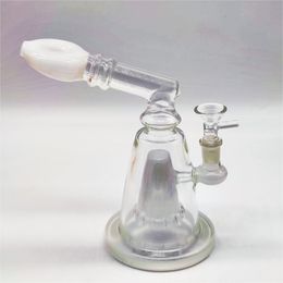 8 to 9 Inch Large Scale Clear White Fab Egg Multi Colour Hookah Glass Bong Dabber Rig Recycler Pipes Water Bongs Smoke Pipe 14mm Female Joint US Warehouse