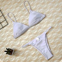 2020 Women Micro set Push Up Swimwear Solid Beach Bathing Brazilian Thong Swimsuit For Girls Bikini Swim Suit Femme6461361