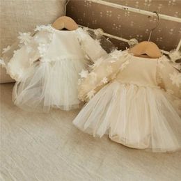 Christening dresses Newborn girl dress in spring cute baby wearing Christmas party jumpsuit princess Baptist costume Q240507