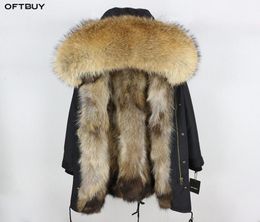 2020 Real Fur Coat Winter Jacket Women Long Parka Waterproof Big Natural Raccoon Fur Collar Hood Thick Warm Real Fox Fur Liner CX21928298