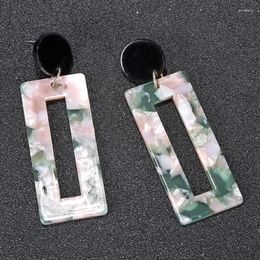 Hoop Earrings Acrylic Square Round Acetate Plate Drop Dangle For Women Romantic Daily Life Jewelry Gift Girls