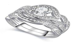 ring 2017 New Arrilval Fashion Jewellery 10KT White Gold Filled Topaz CZ Gemstones Engagement Wedding Bridal Ring Set Size 5115424284