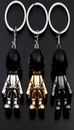 Astronaut Keychain Pendant Creative Space Robot Keyring Alloy Car Key Holder Charms Gifts Black Gold Silver1378927