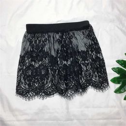Skirts Miniskirt sexy transparent lace mesh ski shirt for womens summer mini black and white short sleeved mini skirt for womens underwearL2405