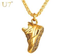 U7 Steampunk Stainless Steel Sports Shoes Pendant Necklace For Men Punk Chain Metal Choker Collares Jewellery Gifts P1186 2103317104677