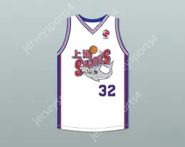 CUSTOM NAY Mens Youth/Kids JIMMER FREDETTE 32 SHANGHAI SHARKS WHITE BASKETBALL JERSEY WITH CBA PATCH TOP Stitched S-6XL