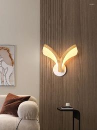 Wall Lamps Modern Lamp For Bedroom Bedside Nordic Log Living Room Background Decor Antler Lights Lighting